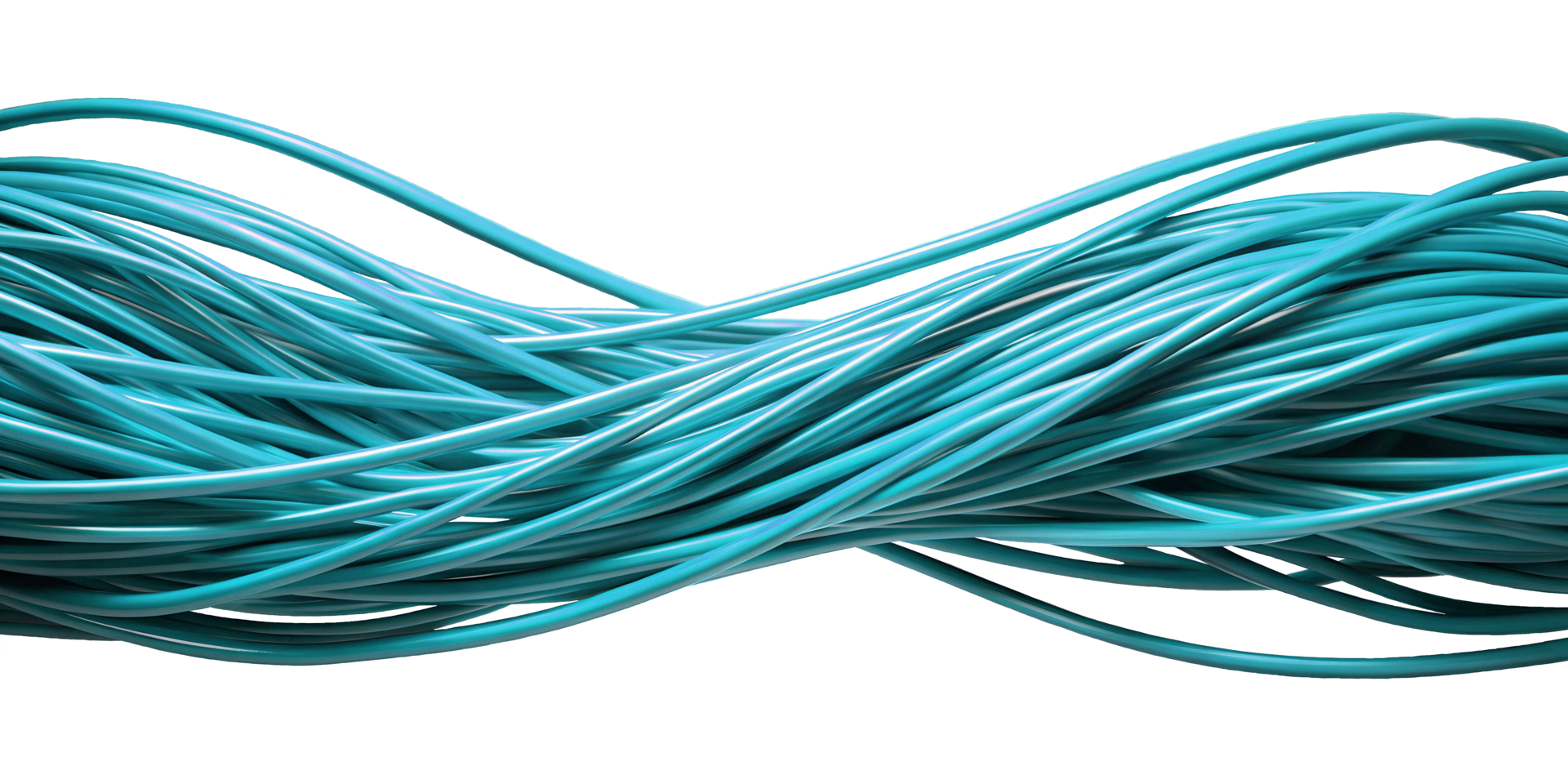 Close-up of a cable bundle in a torsion or twisting motion.